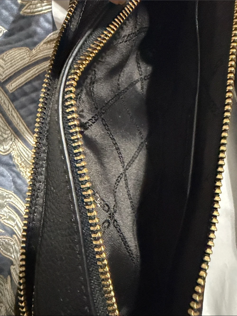 Michael Kors Black Pebbled Leather Crossbody Camera Bag with Gold Stud Strap